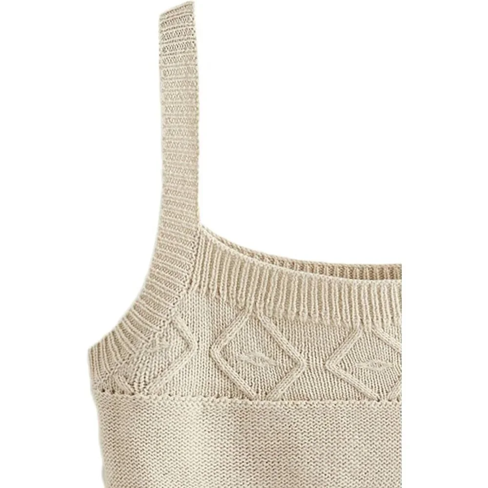 Women's Knit Crop Tank Top Sleeveless Solid Medium Summer Casual Comfortable - Picture 5 of 6